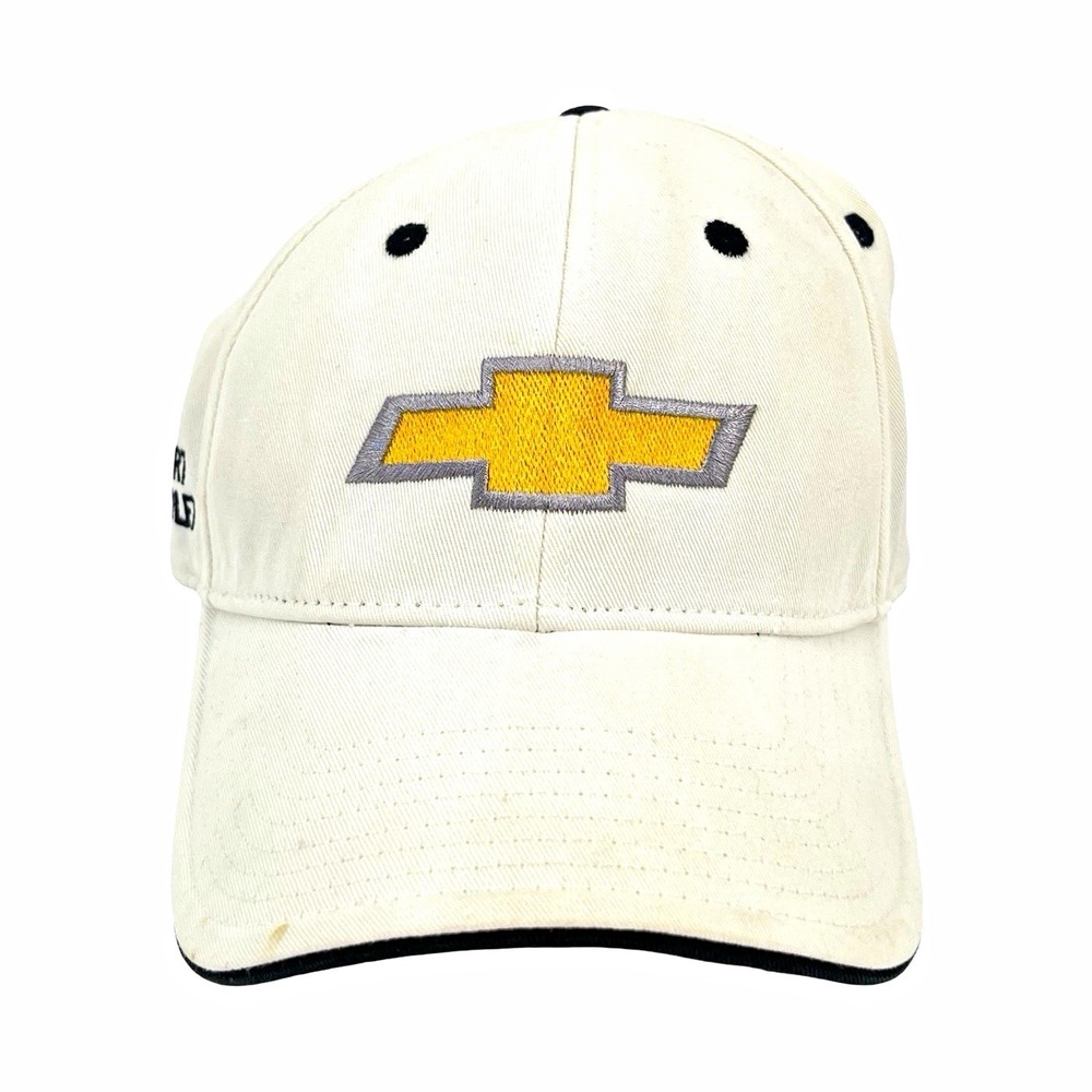 Chevrolet Bowtie Logo Baseball Cap White Black Adjustable One Size Solid Cars